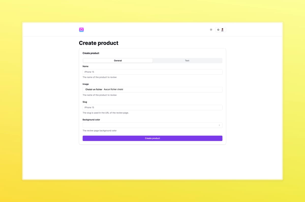 Create New Product